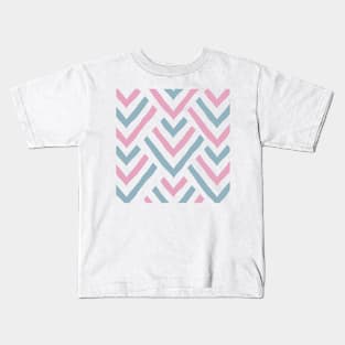 Teal blush chevrons Kids T-Shirt